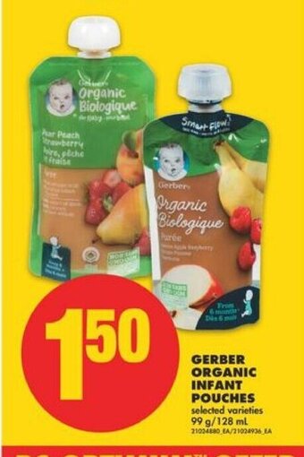 No Frills Gerber organic infant pouches offer