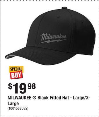 Home Depot Milwaukee ® black fitted hat - large/x-large offer