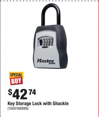 Home Depot Key storage lock with shackle offer