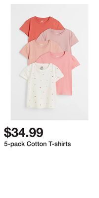 H&M 5-pack cotton t-shirts offer