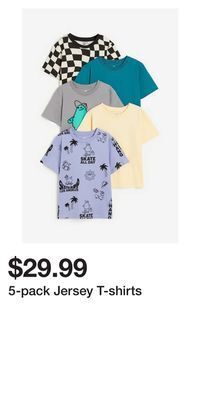 H&M 5-pack jersey t-shirts offer