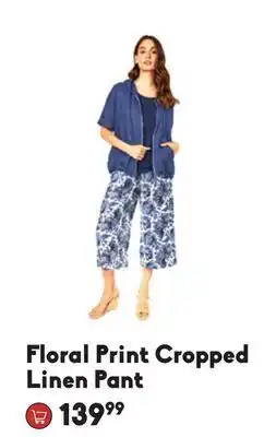 Sheridan Nurseries Floral print cropped linen pant offer