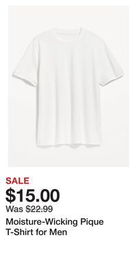 Old Navy Moisture-wicking pique t-shirt for men offer