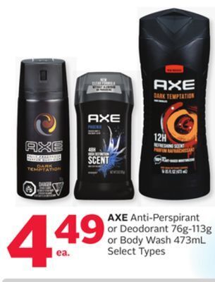 Rexall Axe anti-perspirant or deodorant 76g-113g or body wash 473ml offer