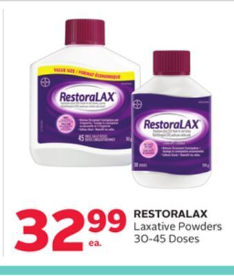 Rexall Restoralax laxative powders 30-45 doses offer