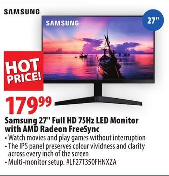 London Drugs Samsung 27 full hd 75hz led monitor with amd radeon freesync offer