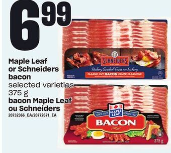 Independent City Market Bacon maple leaf ou schneiders, 375 g offer