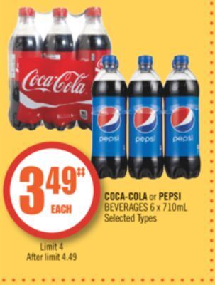 Shoppers Drug Mart Coca-cola or pepsi beverages offer