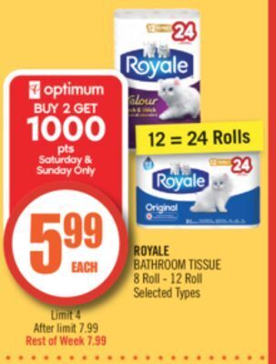 Shoppers Drug Mart Royale bathroom tissue offer