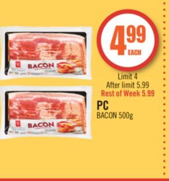 Shoppers Drug Mart Pc bacon offer