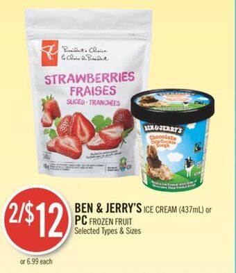 Shoppers Drug Mart Ben & jerry's ice cream (437ml) or pc frozen fruit offer