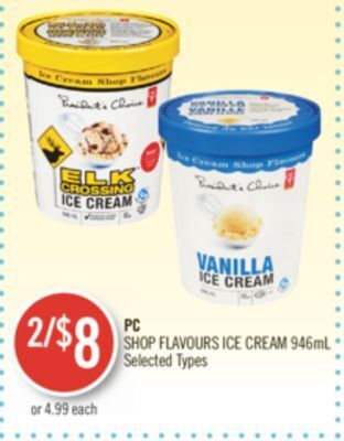 Shoppers Drug Mart Pc shop flavours ice cream offer
