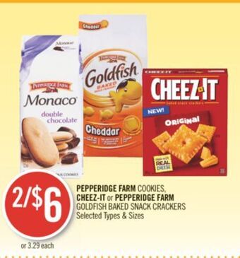 Shoppers Drug Mart Pepperidge farm cookies, cheez-it or pepperidge farm goldfish baked snack crackers offer