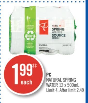 Shoppers Drug Mart Pc natural spring offer