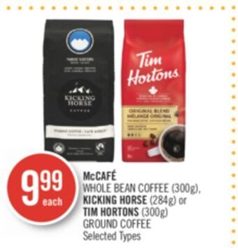 Shoppers Drug Mart Mccafé whole bean coffee (300g), kicking horse (284g) or tim hortons (300g) ground coffee offer