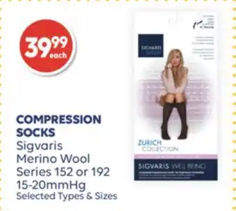 Wellwise by Shoppers Compression socks sigvoris merino wool series 152 or 192 15-20mmhg offer