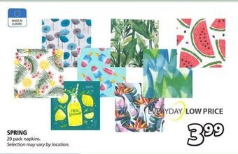 JYSK Spring 20 pack napkins offer