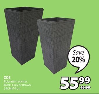 JYSK Zoe polyrattan planter offer