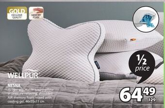 JYSK Wellpur nesna height-adjustable luxury pillow offer