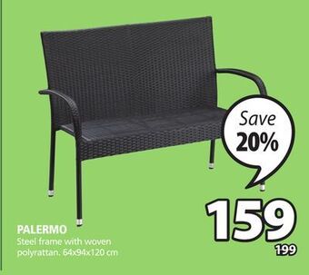JYSK Palermo steel frame with woven polyrattan offer