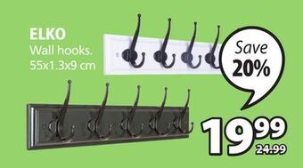 JYSK Elko wall hooks offer