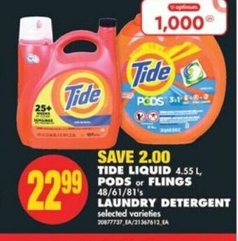 No Frills Tide liquid 4,55L offer