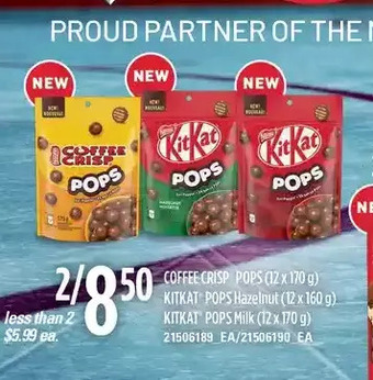 Loblaws Coffee crisp pops | kitkat pops hazelnut | kitkat pops milk offer