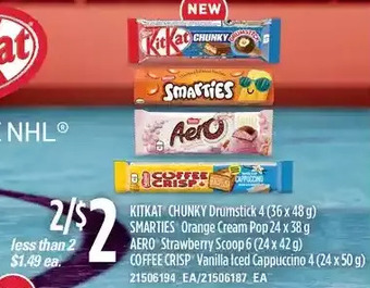 Loblaws Kitkat chunky drumstick | smarties orange cream pop | aero strawberry scoop | coffee crisp vanilla iced cappuccino offer