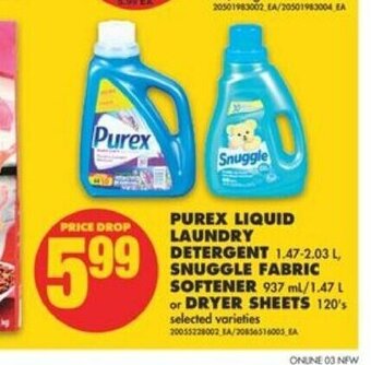 No Frills Purex liquid laundry detergent offer
