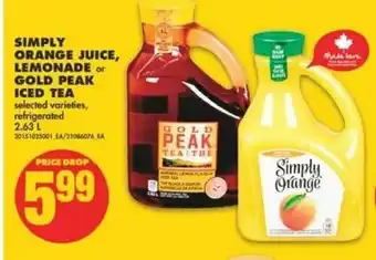 No Frills Simply orange juice 2.63L offer