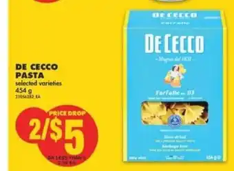 No Frills De cecco pasta 454g offer