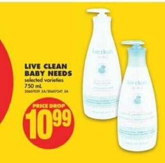 No Frills Live clean baby needs 750ml offer