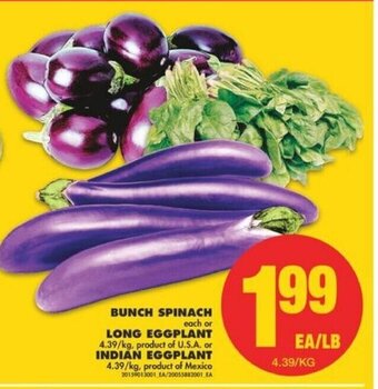 No Frills Bunch spinach lb offer