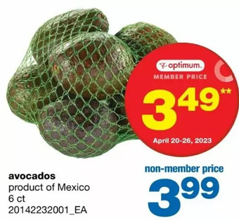 Wholesale Club Avocados offer