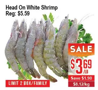 Skyland Foodmart Head on white shrimp offer