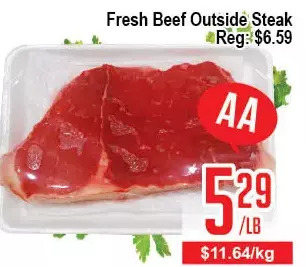 Skyland Foodmart Fresh beef outside steak offer