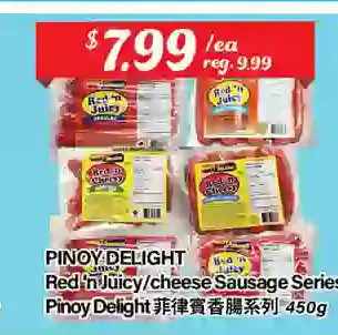 Btrust Supermarket Pinoy delight red 'n juicy/cheese sausage series offer