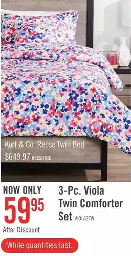 The Brick Viola 3-piece twin comforter set offer