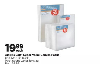 Michaels Artist's loft super value canvas packs offer
