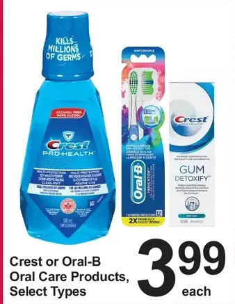 Pharmasave Crest or oral-b oral care products offer