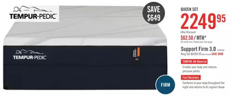The Brick Tempur®-support 3.0 firm queen mattress set offer