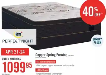 The Brick Serta perfect night copper spring eurotop mattress offer