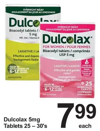 Pharmasave Dulcolax tablets offer