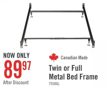 The Brick Twin/full metal glide bed frame with headboard/footboard attachment offer