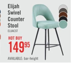 The Brick Elijah swivel counter-height stool - aqua offer