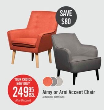 The Brick Arni linen-look fabric accent chair - orange offer