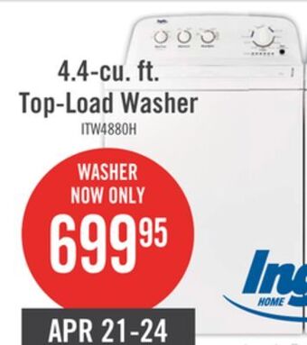 The Brick Inglis 4.4 cu. ft. high-efficiency top-load washer - itw4880hw offer
