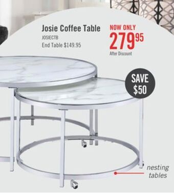 The Brick Josie nesting coffee tables offer