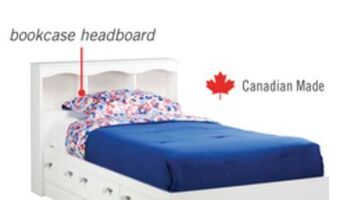 The Brick Diamond dreams twin matesbed with bookcase headboard offer