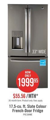 The Brick Ge profile 17.5 cu. ft. french-door refrigerator with icemaker pye18hmlkes offer
